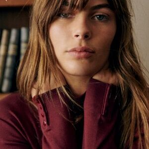 Sezane Felix Jumper Burgundy - Size S